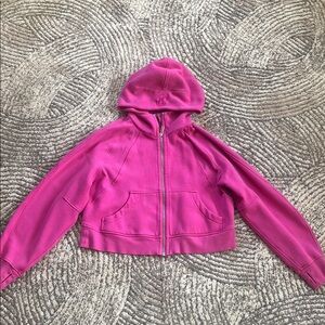 lululemon scuba full zip hoodie hot pink- size xs/s